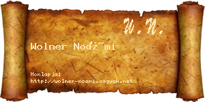 Wolner Noémi névjegykártya
